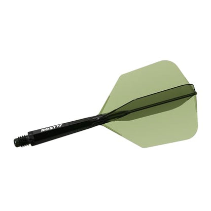 CUESOUL ROST 77 Integrated Dart Shaft and Flight Big Wing Shape,Set of 3 - color: Green with White Logo, size: M-28mm