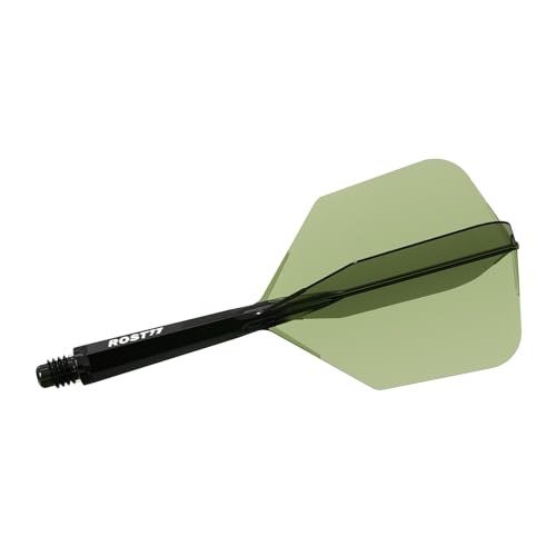 CUESOUL ROST 77 Integrated Dart Shaft and Flight Big Wing Shape,Set of 3 - color: Green with White Logo, size: M-28mm