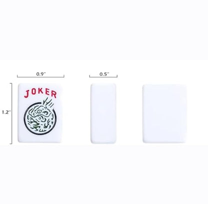 American Mahjong Game Set, 166 Premium White Tiles, 4 All-in-One Color Rack/Pushers, Complete Mahongg Tile Set，Flower Printed Carrying Bag (Rectangular, Black) - color: Black