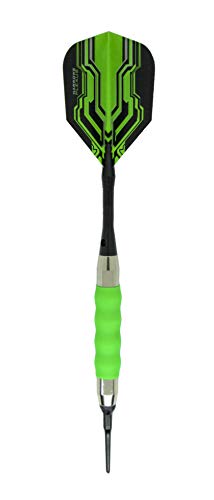 sure grip Viper Green Soft Tip Darts with Dart Case & Accessories Choice of Flights 16 or 18 Grams (Harrows Plexus, 18g)