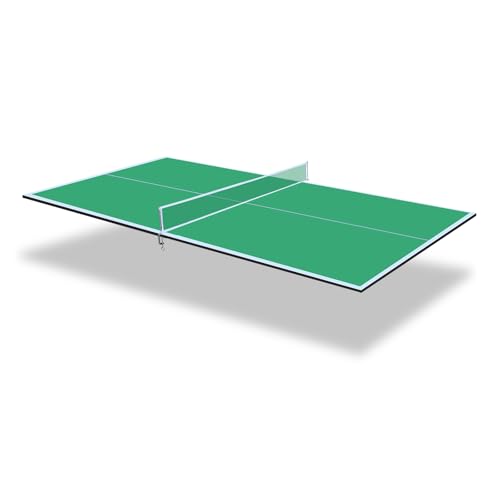 IUNNDS Table Tennis Table Topper, 6/7/8/8.5/9FT Foldable Ping Pong Conversion Top with Net Set for Billiard & Pool Tables - color: Green, size: 7FT for 6FT Pool Table