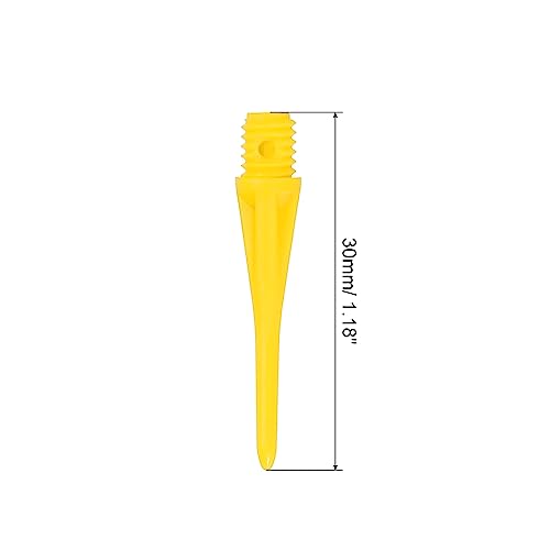 PATIKIL Plastic Dart Tips, 2BA Thread Soft Dart Tips Replacement Plastic Tip Soft Tip Dart Accessories - color: Yellow