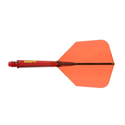 CUESOUL ROST 77 Integrated Dart Shaft and Flight Big Wing Shape,Set of 3 - color: Red with Yellow Logo, size: M-28mm