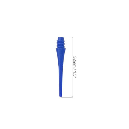 Plastic Dart Tips 2BA Thread, 50 Pack Soft Tip Dart Points Replacement Dart Accessories, Blue