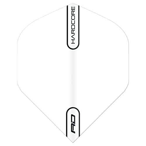 RED DRAGON Hardcore White Extra Thick Standard Dart Flights - 5 Sets Per Pack (15 Dart Flights in Total)