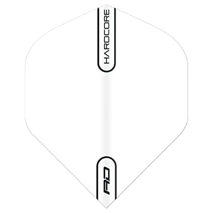 RED DRAGON Hardcore White Extra Thick Standard Dart Flights - 5 Sets Per Pack (15 Dart Flights in Total)