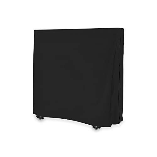 Ping Pong Table Cover for Indoor / Outdoor - Waterproof & UV Resistant Table Tennis Cover 18 Oz PVC Heavy Duty Fabric with Air Pockets & Drawstring for Snug Fit (Black) - color: Black