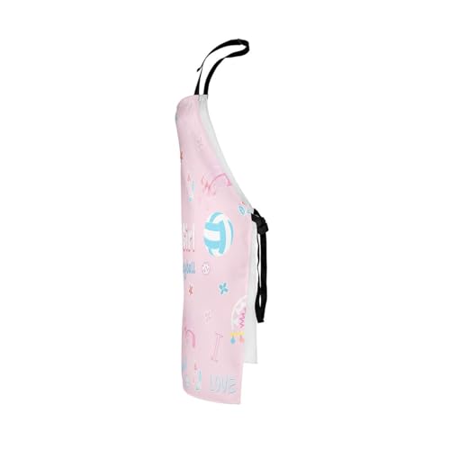 Castle Fairy Boy Soccer Kitchen Apron - color: Pink Volleyball