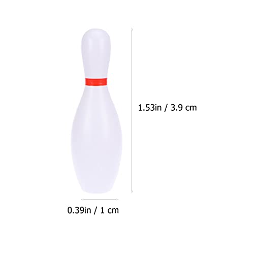 STOBOK Miniature Bowling Set for Dollhouse Accessories with 2 Red Balls 2 Blue Balls and 20 Pins Mini Desktop Bowling Model Toy for Kids and Home Decoration