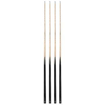 HMQQ 58" One Piece Pool Cue Stick with 13MM Leather Tip, Weight 20OZ Billiards Cue Stick, Pool Stick Set of 4/ Set of 6/ Set of 8 (Black&Natural Wood Color) - style: BLACK SET OF 4