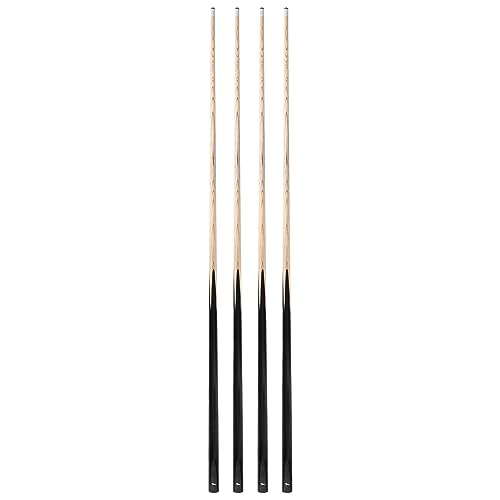 HMQQ 58" One Piece Pool Cue Stick with 13MM Leather Tip, Weight 20OZ Billiards Cue Stick, Pool Stick Set of 4/ Set of 6/ Set of 8 (Black&Natural Wood Color) - style: BLACK SET OF 4