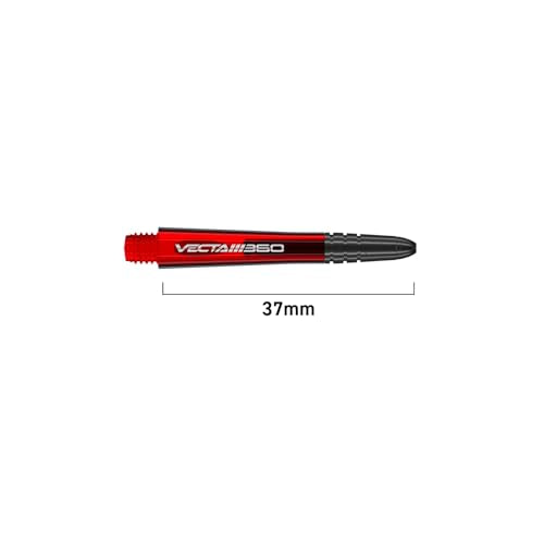 Winmau Dart Shaft - Vecta Blade360 Polycarbonate Dart Stems - 1 Set per Pack (3 Darts Shafts in Total) - Professional Darts Accessories - Red & Black Blade360 Intermediate Shafts