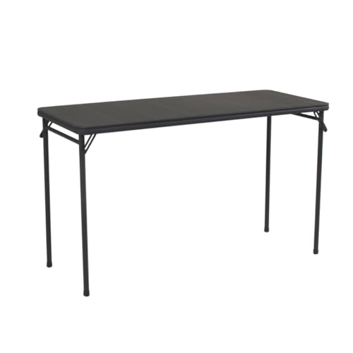 COSCO 20" x 48" Vinyl Top Folding Table, Black - color: Black