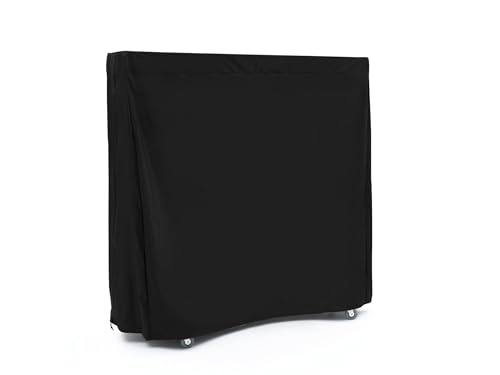 Covermates Upright Folding Ping Pong Table Cover – Water‑Resistant Heavy‑Duty Vinyl All‑Weather Indoor/Outdoor Table Tennis Storage, Zipper & Buckle Straps, 60W x 28D x 60H, Black - color: Classic Black Vinyl, size: 60W x 28D x 60H