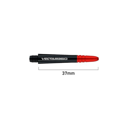 Winmau Dart Shaft - Vecta Blade360 Polycarbonate Dart Stems - 1 Set per Pack (3 Darts Shafts in Total) - Professional Darts Accessories - Black & Red Blade360 Intermediate Shafts