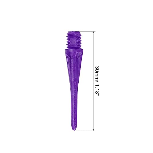PATIKIL Plastic Dart Tips, 2BA Thread Soft Dart Replacement Plastic Tip Soft Tip Dart Accessories - color: Purple