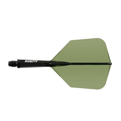 CUESOUL ROST 77 Integrated Dart Shaft and Flight Big Wing Shape,Set of 3 - color: Green with White Logo, size: S-23mm