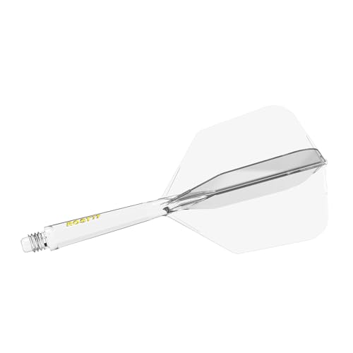 CUESOUL ROST 77 Integrated Dart Shaft and Flight Big Wing Shape,Set of 3 - color: Ice with Yellow Logo, size: M-28mm