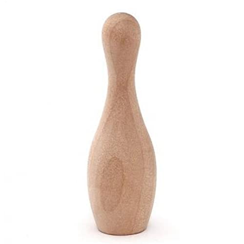 Pinehurst Crafts Unfinished Small Wooden Bowling Pins, 3 Inch Tall (15/16 Inch Wide), Pack of 10, Bowling_3IN