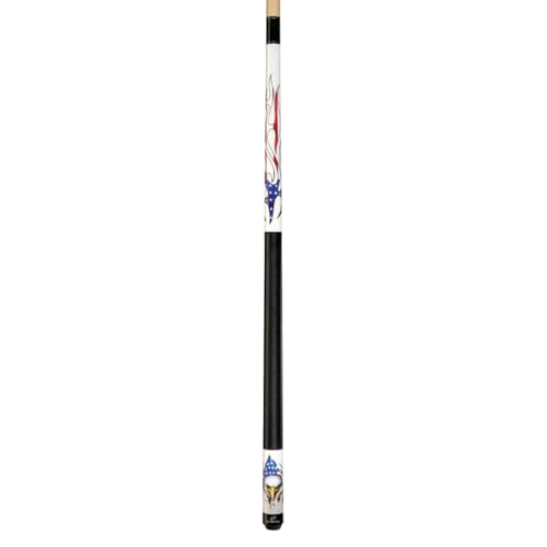 Players D-PEG Screaming Bald Eagle and American Flag Flames Cue - size: 20 Ounce