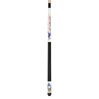 Players D-PEG Screaming Bald Eagle and American Flag Flames Cue - size: 20 Ounce