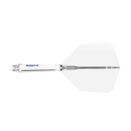 CUESOUL ROST 77 Integrated Dart Shaft and Flight Big Wing Shape,Set of 3 - color: Ice with Blue Logo, size: M-28mm