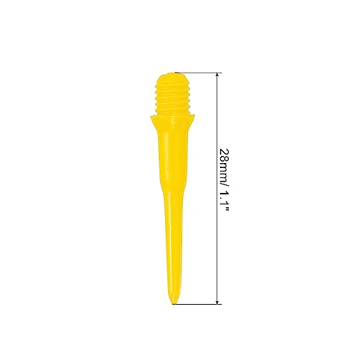 PATIKIL Plastic Dart Tips, 2BA Thread Soft Dart Plastic Tip Soft Tip Dart Accessories - color: Yellow