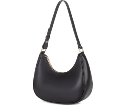 CYHTWSDJ Shoulder Bags for Women, Cute Hobo Tote Handbag Mini Clutch Purse with Zipper Closure - color: Moon Black