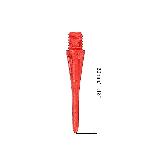 PATIKIL Plastic Dart Tips 2BA Thread Soft Dart Replacement Plastic Tip Soft Tip Dart Accessories - color: Red