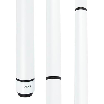 ASKA 25oz Heavy Hitter Matte Jump Break Cue – 3-Piece Jump/Break Pool Cue, 14mm Phenolic Tip & Ferrule, Hard Rock Canadian Maple Shaft, 2 Quick Release Joints, Wrapless Matte Handle, 58" Cue - color: Matte White