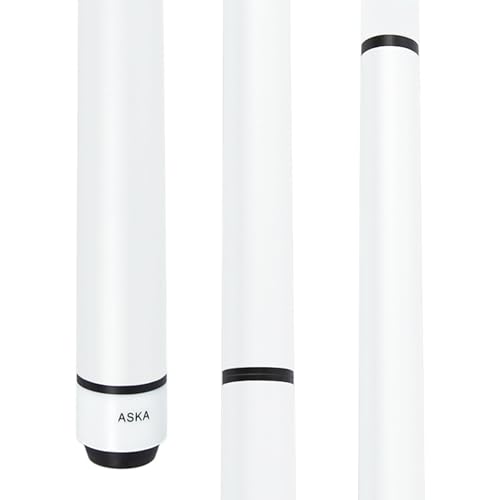 ASKA 25oz Heavy Hitter Matte Jump Break Cue – 3-Piece Jump/Break Pool Cue, 14mm Phenolic Tip & Ferrule, Hard Rock Canadian Maple Shaft, 2 Quick Release Joints, Wrapless Matte Handle, 58" Cue - color: Matte White