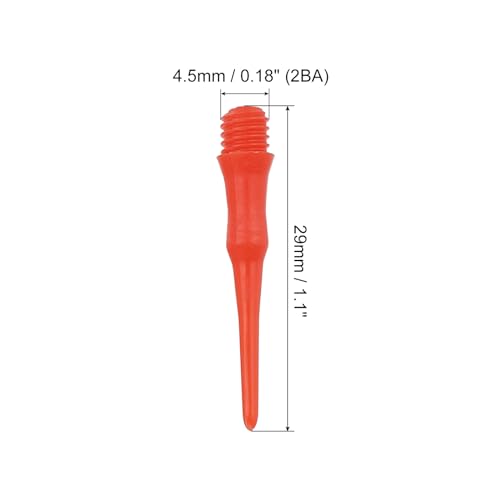 PATIKIL Plastic Dart Tips 2BA Thread, Soft Dart Tip Replacement Dart Accessories - color: Red