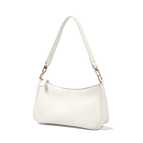 VODIU Clutch Tote Handbags with 2 Removable Straps and Zipper Closure Crossbody Bags Shoulder Purse Handbag for Women - color: White
