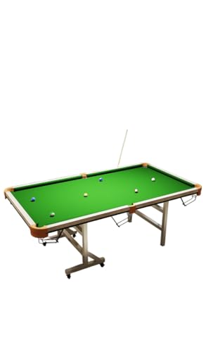 2-in-1 Pool & Ping Pong Table with Foldable Legs, Pool Table, Brass/Carbon Steel,Small Pockets for Pro Training & Family Fun - size: 200CM Brass Set