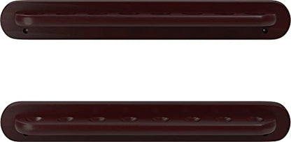 Viper 2-Piece Traditional Wall Mounted Solid Oak Billiard/Pool Cue Rack, Holds 8 Cues - style: Mahogany