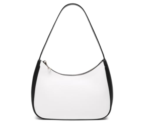 CYHTWSDJ Shoulder Bags for Women, Cute Hobo Tote Handbag Mini Clutch Purse with Zipper Closure - color: Black& White