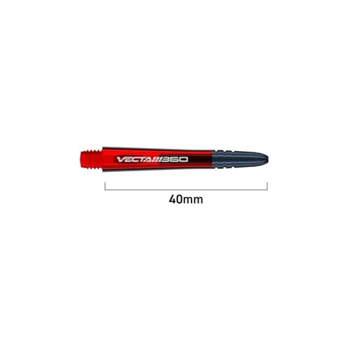 Winmau Dart Shaft - Vecta Blade360 Polycarbonate Dart Stems - 1 Set per Pack (3 Darts Shafts in Total) - Professional Darts Accessories - Red & Black Blade360 Medium Shafts