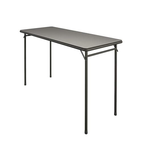 COSCO 20" x 48" Vinyl Top Folding Table, Black - color: Black