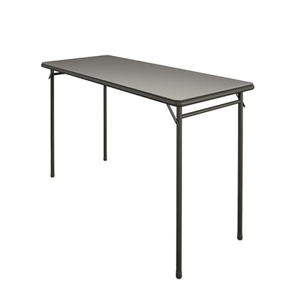 COSCO 20" x 48" Vinyl Top Folding Table, Black - color: Black