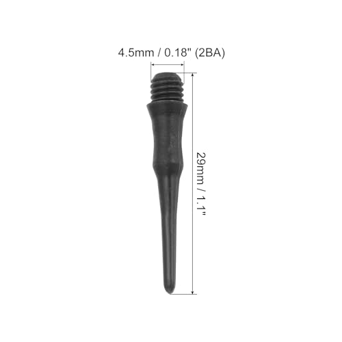 PATIKIL Plastic Dart Tips 2BA Thread, 120 Pack Soft Dart Tip Replacement Dart Accessories, Black