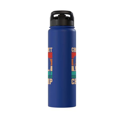 Croquet Champ Retro Funny Lawn Game Player Quote Stainless Steel Insulated Water Bottle - color: Royal Blue