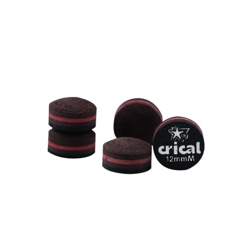 CRICAL Pool Cue Tips 5 Layer Pool Stick Tips (Hardness Soft/Medium/Hard) Billiard Cue Tips (Size 11mm 11.5mm 12mm 13mm) Billiards Accessories - 5 Pieces - color: M, size: 12mm