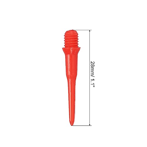 PATIKIL Plastic Dart Tips, 2BA Thread Soft Dart Plastic Tip Soft Tip Dart Accessories - color: Red