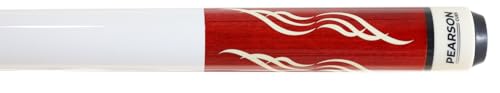 PEARSON P-58 Two-Piece Billiards Pool Cue Stick w/White Gloss Grip - Available in Red/Blue/Grey - color: Red, size: 19 oz