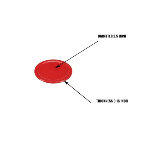 Air Hockey Pushers, Air Hockey Pucks and Air Hockey Paddles, Goal Handles Paddles Replacement Accessories for Game Tables (2Pushers, 4Pucks) - size: 2PCS Red