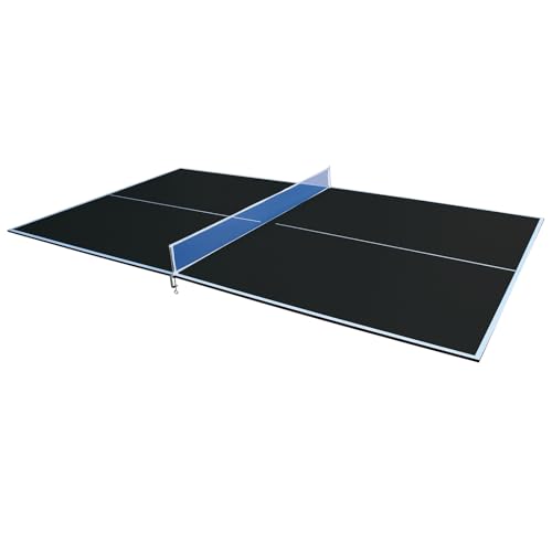 GOWE 9ft Black Mid-Size Ping Pong Conversion Top Foldable & Portable Table Tennis Table Top for Indoor Games