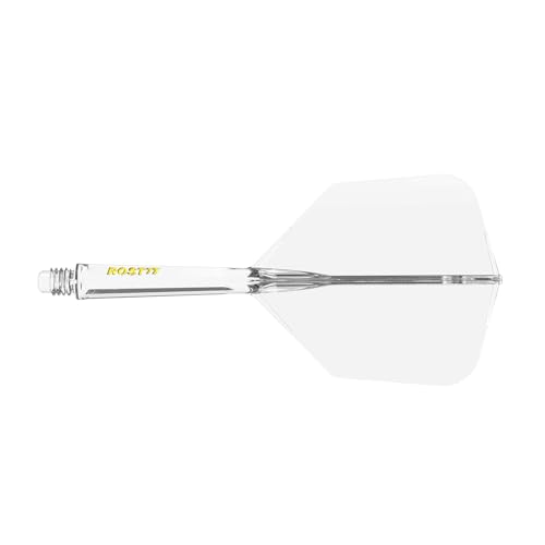 CUESOUL ROST 77 Integrated Dart Shaft and Flight Big Wing Shape,Set of 3 - color: Ice with Yellow Logo, size: M-28mm