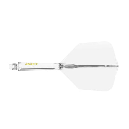 CUESOUL ROST 77 Integrated Dart Shaft and Flight Big Wing Shape,Set of 3 - color: Ice with Yellow Logo, size: M-28mm
