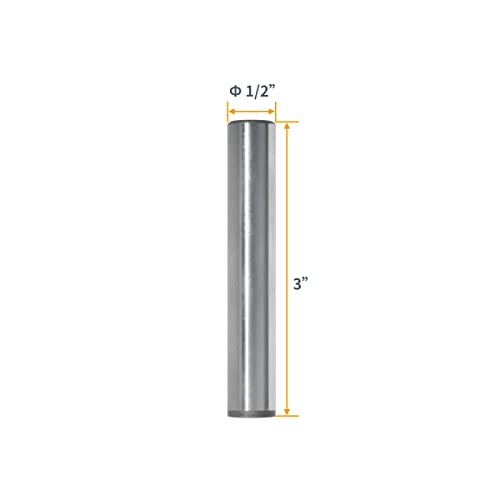 POWERTEC 71474 Hardened Steel Dowel Pins 1/2 Inch, Heat Treated and Precisely Shaped for Accurate Alignment, 4 Pack - size: 1/2" x 3" (4pk)