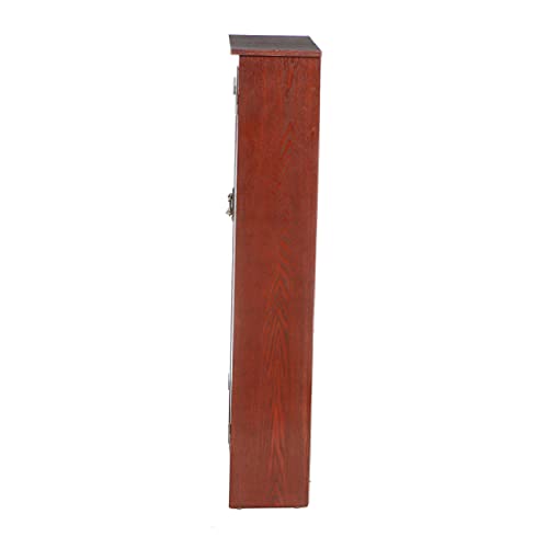 SEI Furniture - Window Pane Media Cabinet - Cherry - Transitional Design, Brown Glass and Wood - Ideal for Home Office, Living Room (MS1073)
